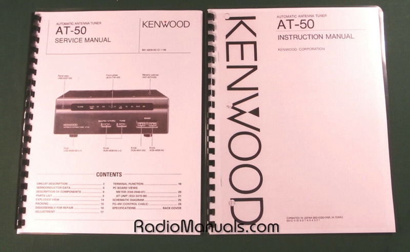 Kenwood AT-50 Service & Instruction Manuals